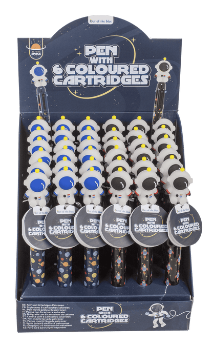 Ball Pen with 6 coloured cartridges, Space,