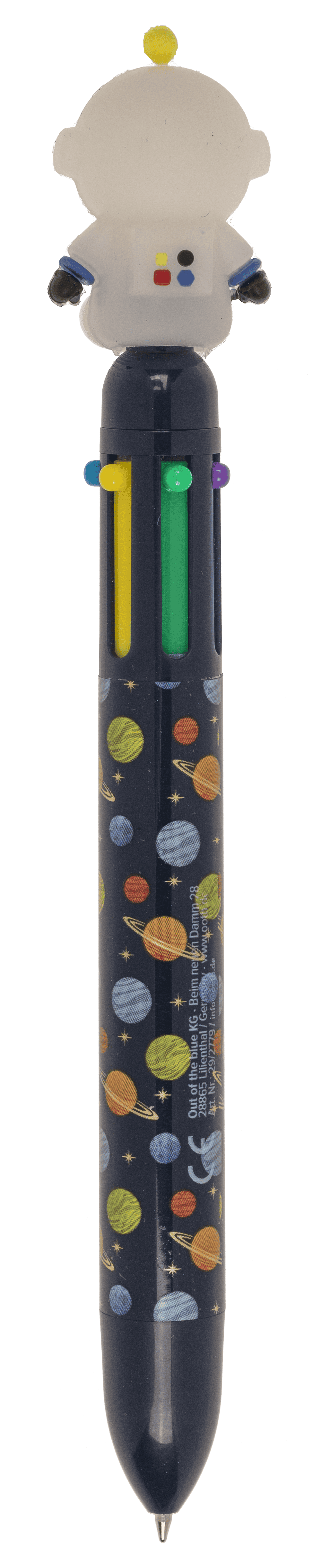 Ball Pen with 6 coloured cartridges, Space,