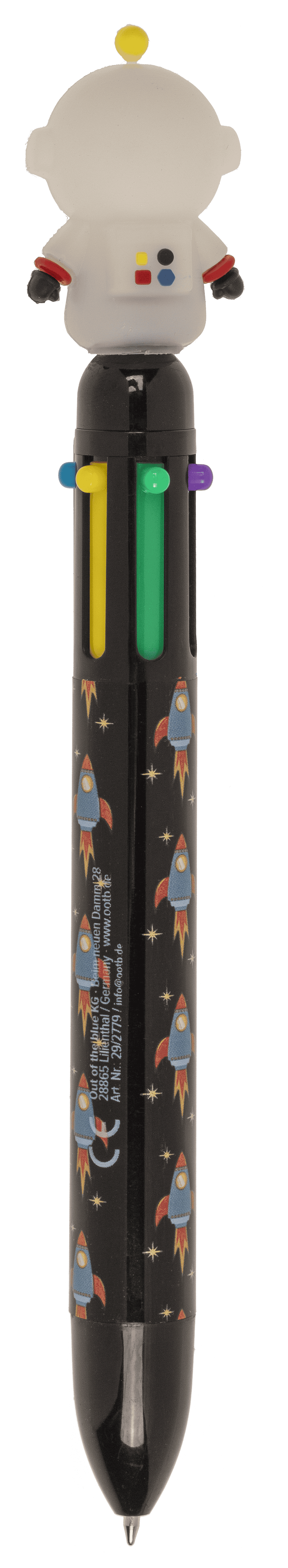 Ball Pen with 6 coloured cartridges, Space,