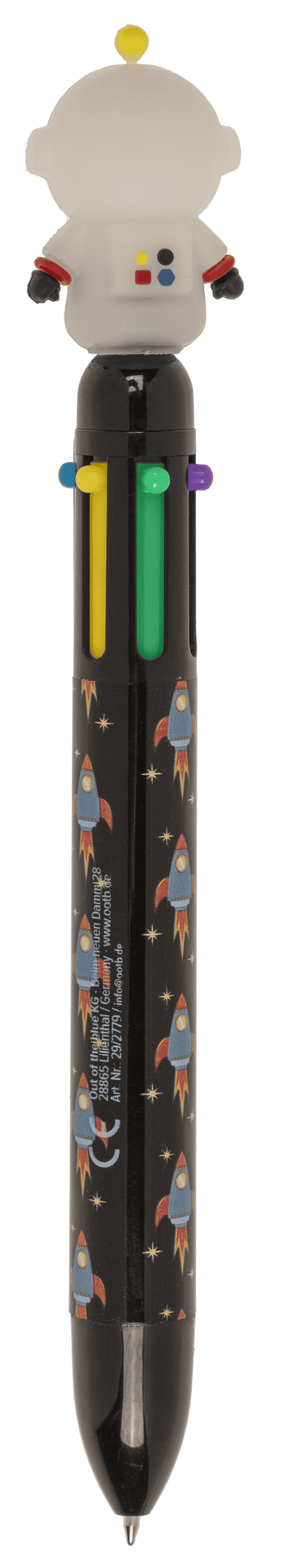 Ball Pen with 6 coloured cartridges, Space,