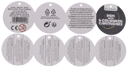 Ball Pen with 6 coloured cartridges, Space,