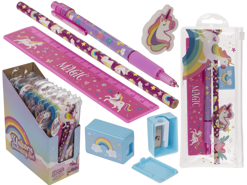 Stationery Set, Unicorn, set of 6,