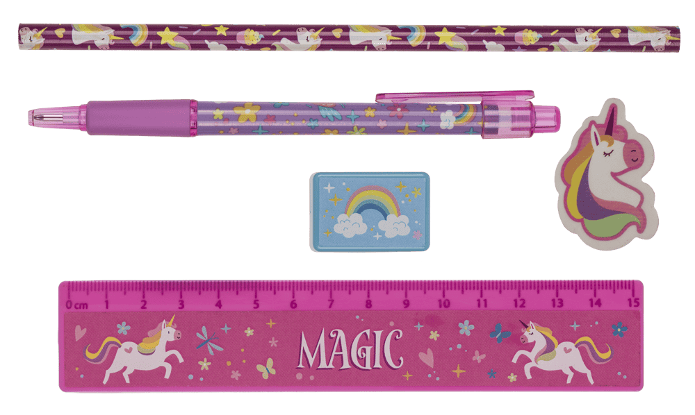 Stationery Set, Unicorn, set of 6,
