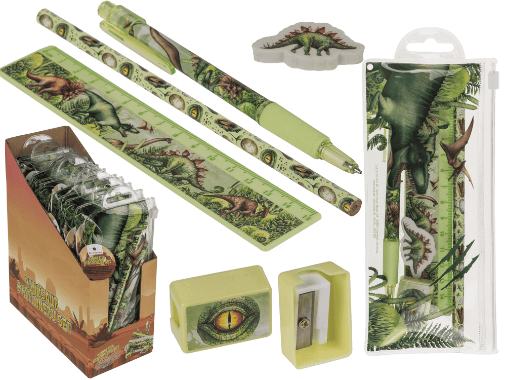 Stationery Set, Dinosaur, set of 6,