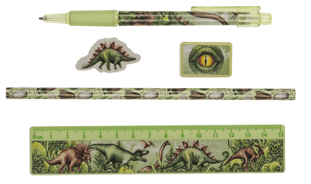 Stationery Set, Dinosaur, set of 6,
