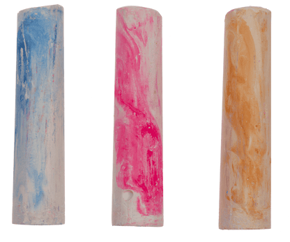 Pavement chalk, marble colours,