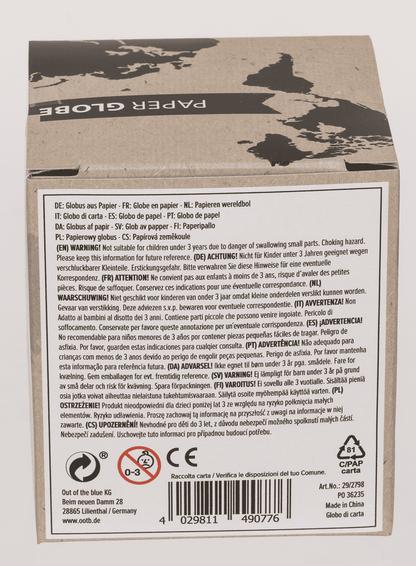 Globe, D: 8,5 cm, made of paper,