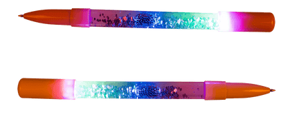Pen with glitter & light (incl. batteries),