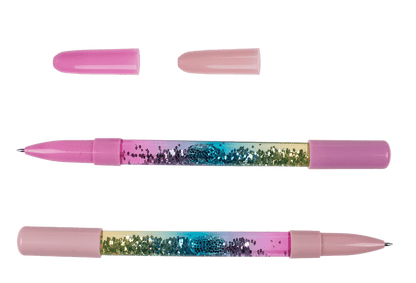 Pen with glitter & light (incl. batteries),