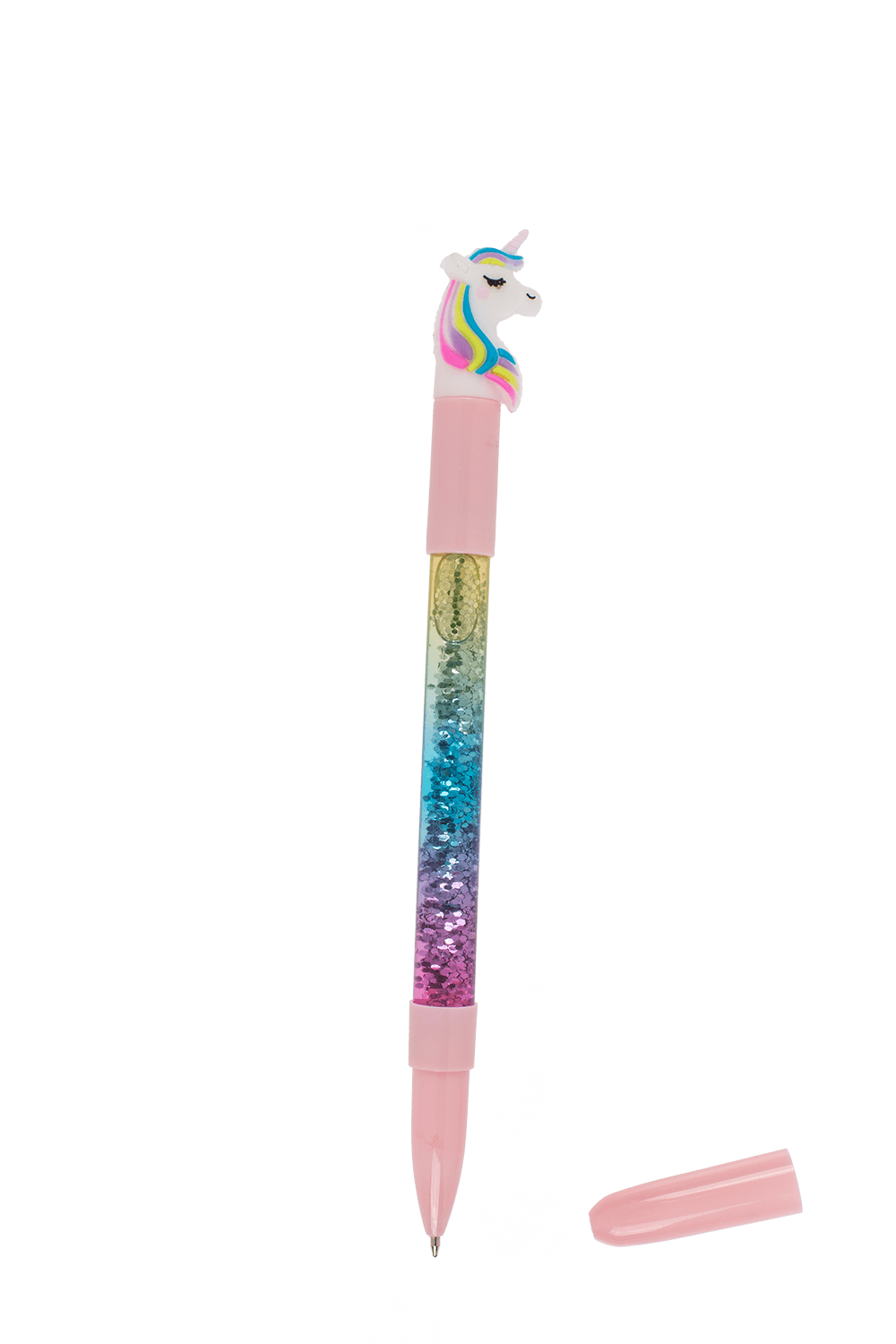 Pen with glitter & colourchanging light,