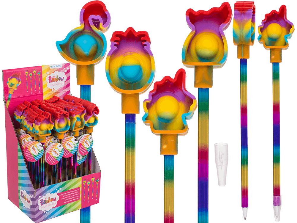 Pen, Rainbow Fidget Pop Toy,