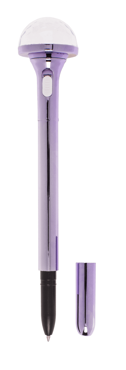 Pen, Disco ball, with LED (incl. batteries)