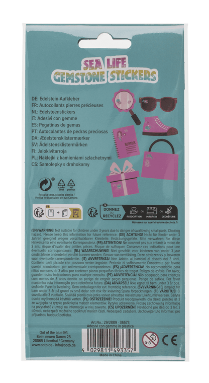 Gemstone Stickers, Sealife collection,