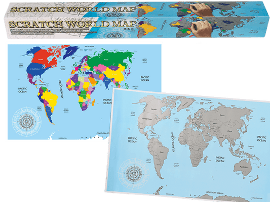 World map for scratching,