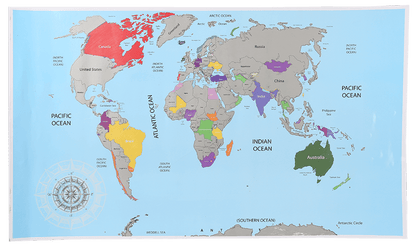 World map for scratching,