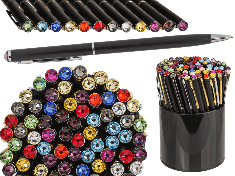 Black pen with Swarovski stone,