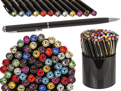 Black pen with Swarovski stone,