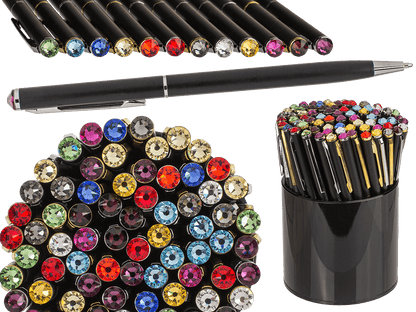 Black pen with Swarovski stone,