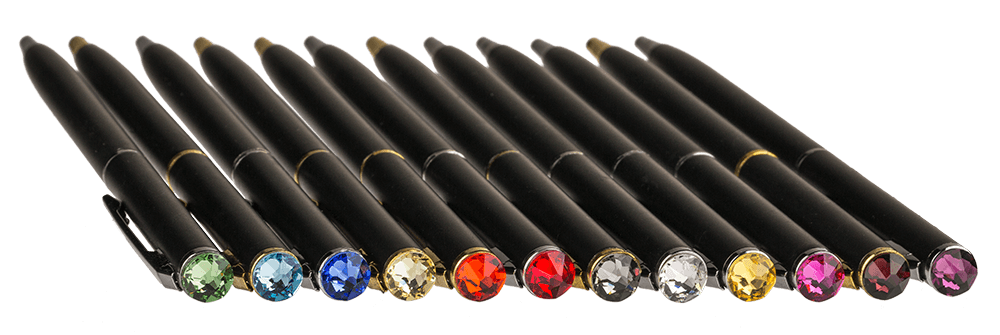 Black pen with Swarovski stone,