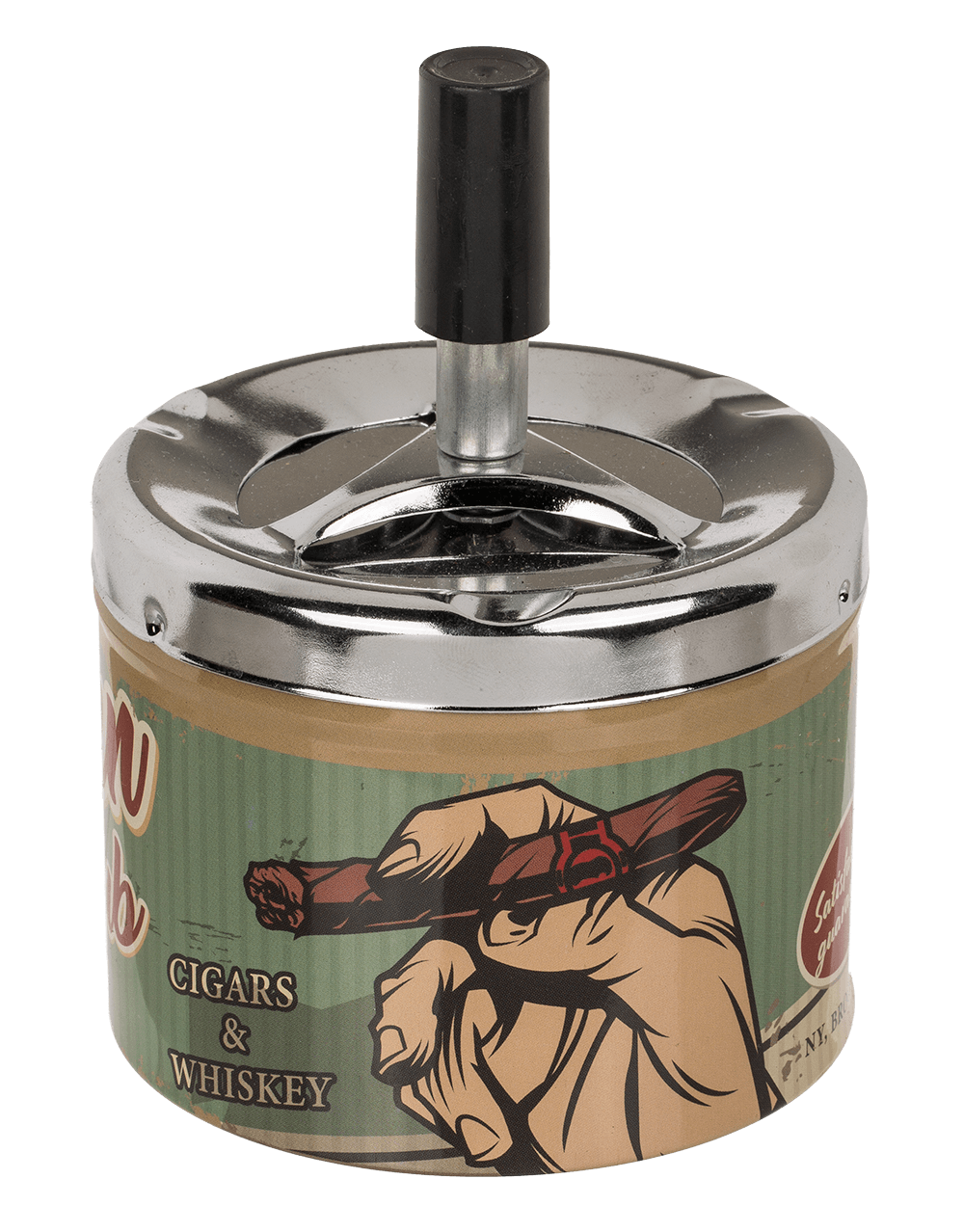 Metal push down ashtray, Tobacco,