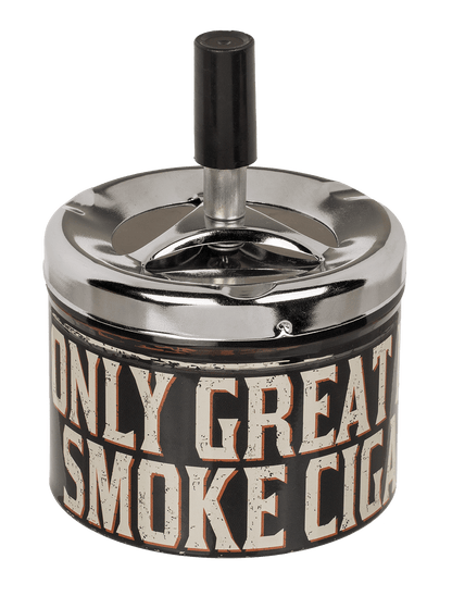 Metal push down ashtray, Tobacco,