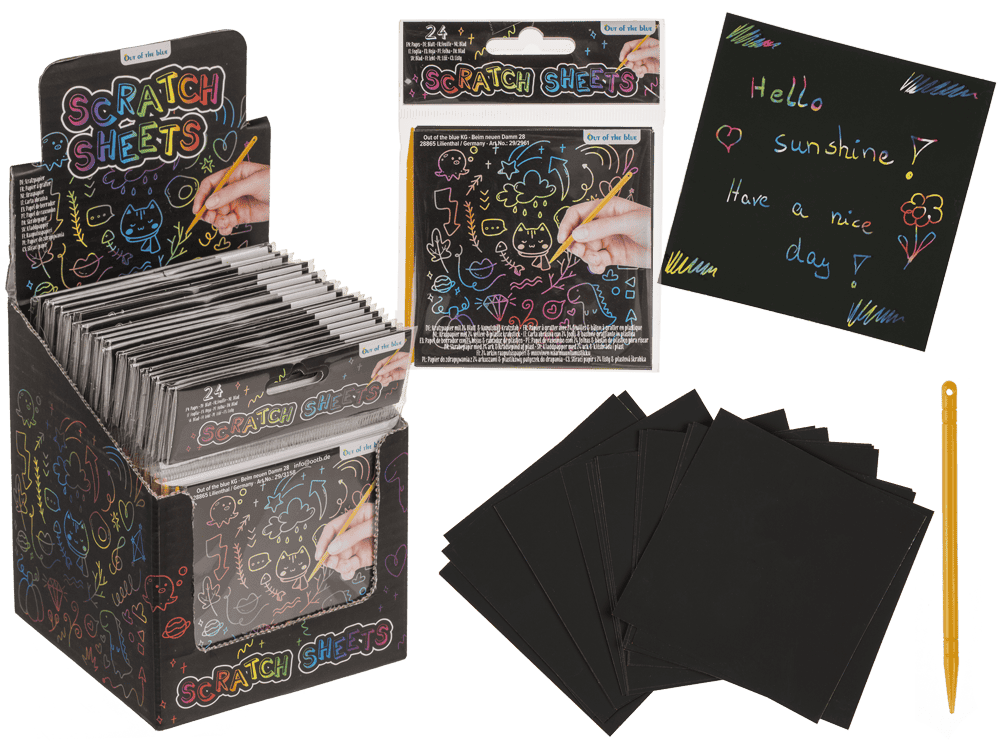 Scratch Sheet, Colourful, ca. 8, 5 x 8, 5 cm,