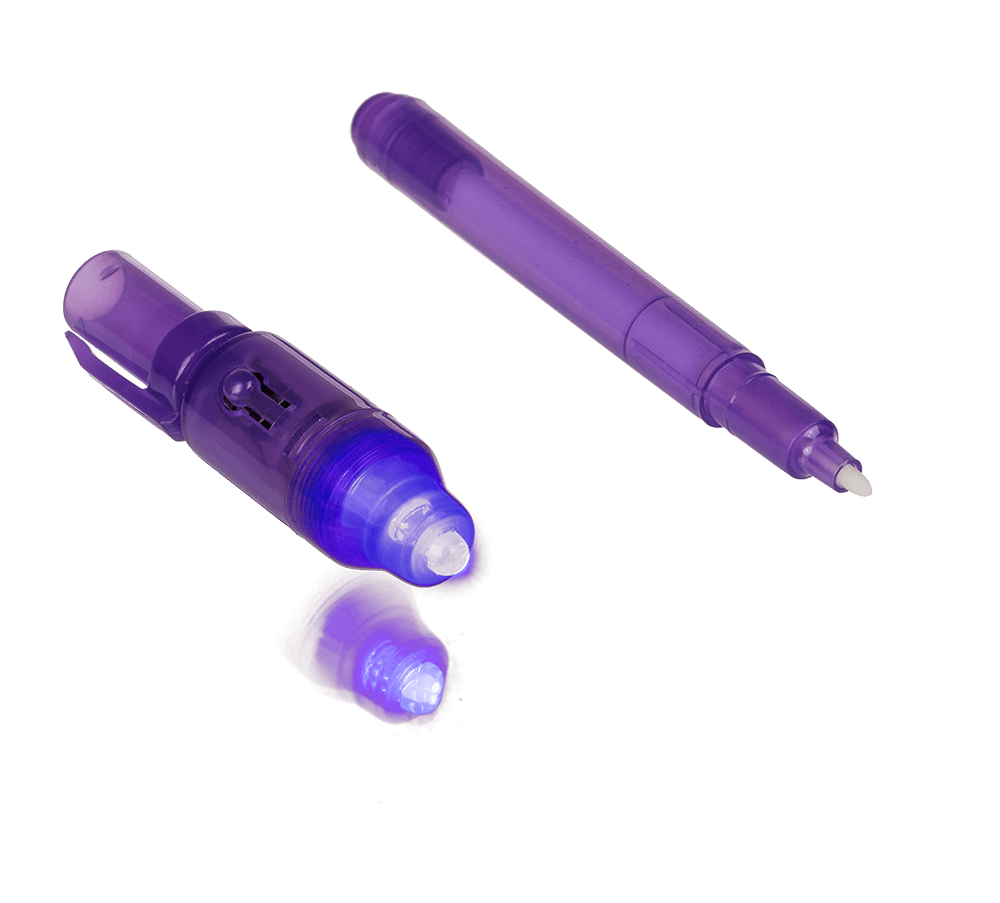Secret Message Pen with invisible ink & UV-light,