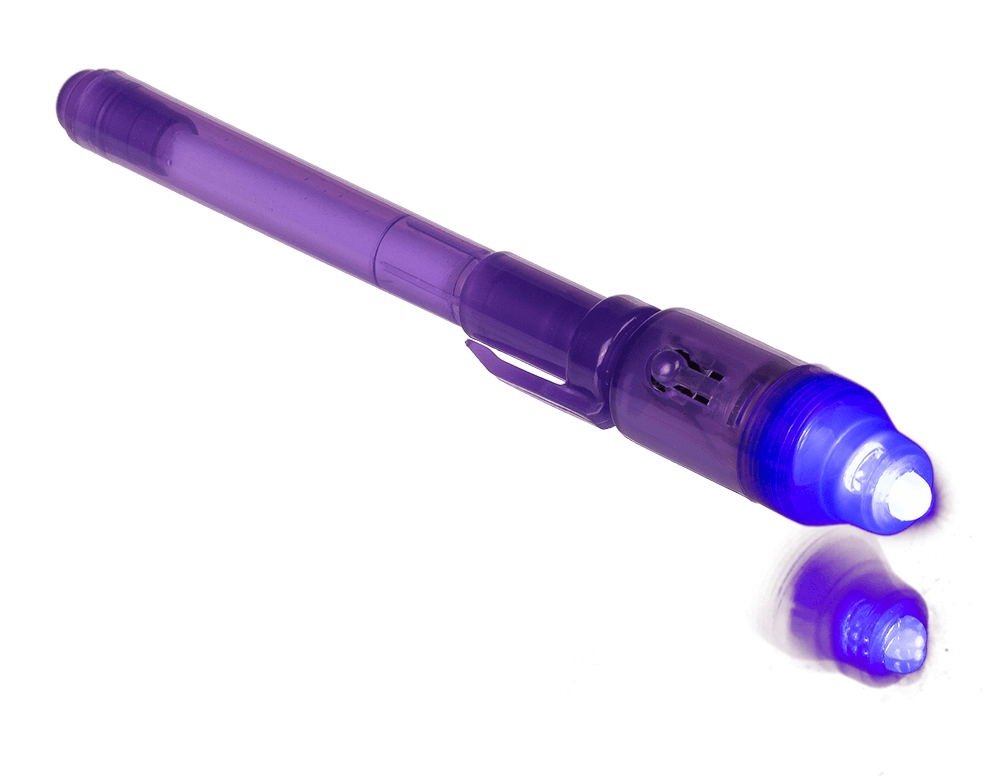 Secret Message Pen with invisible ink & UV-light,