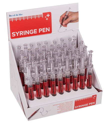 Syringe Pen with red liquid,