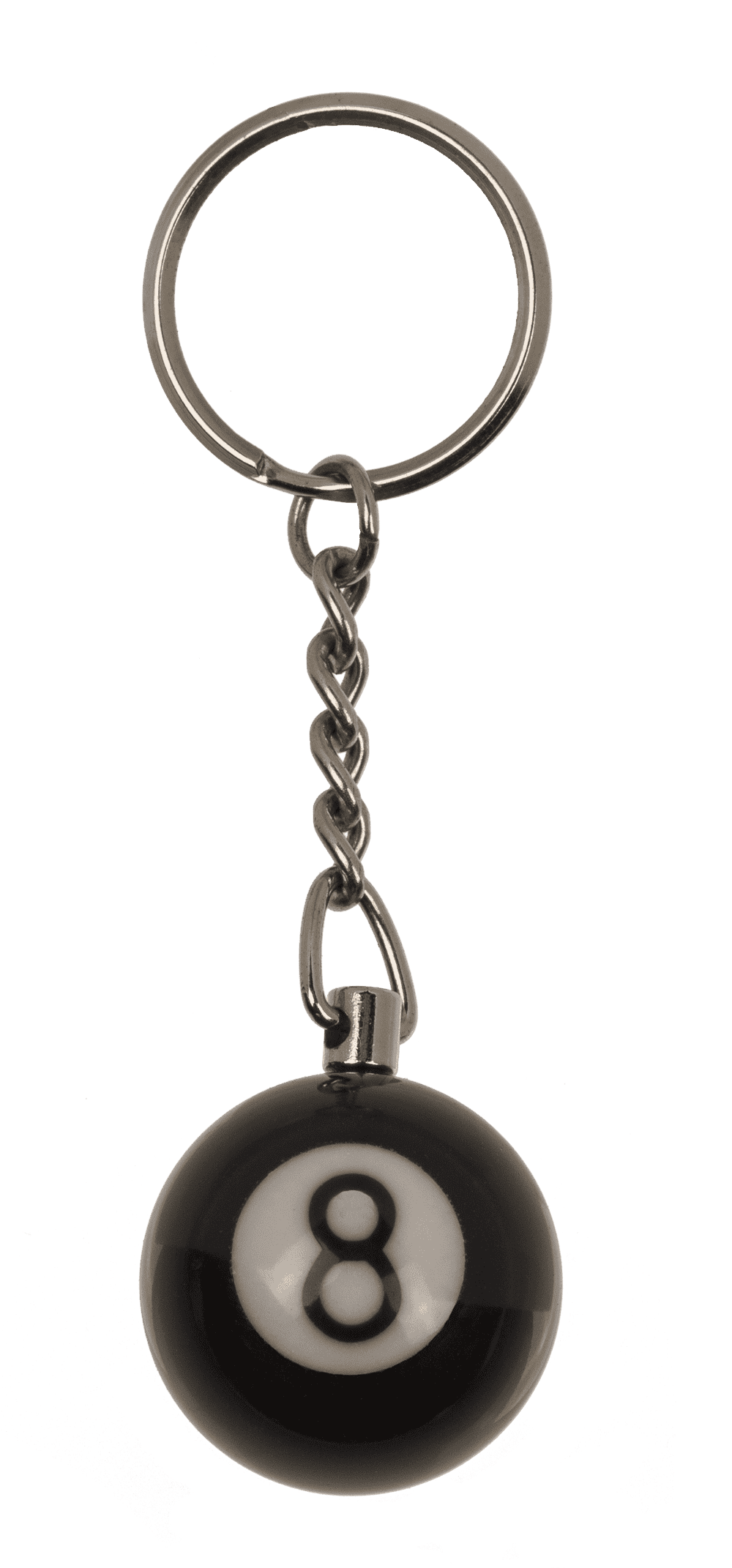 Metal key chain, Pool Ball Black 8,