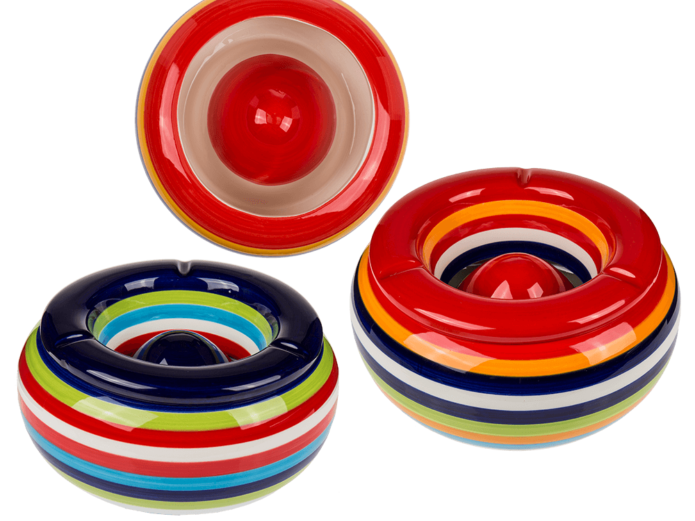 Ceramic storm ashtray, Stripes,