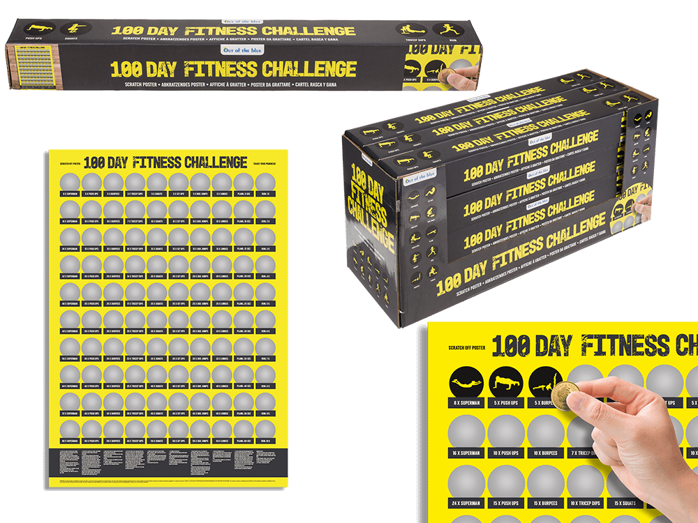 Scratch Poster,100 days of fitness,