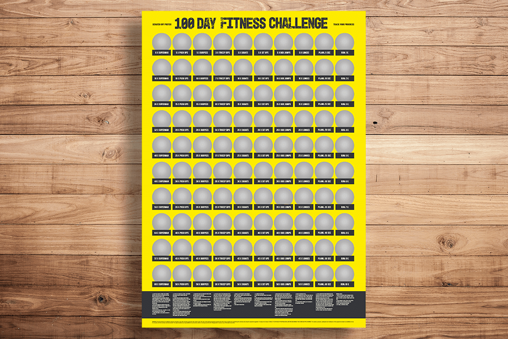 Scratch Poster,100 days of fitness,