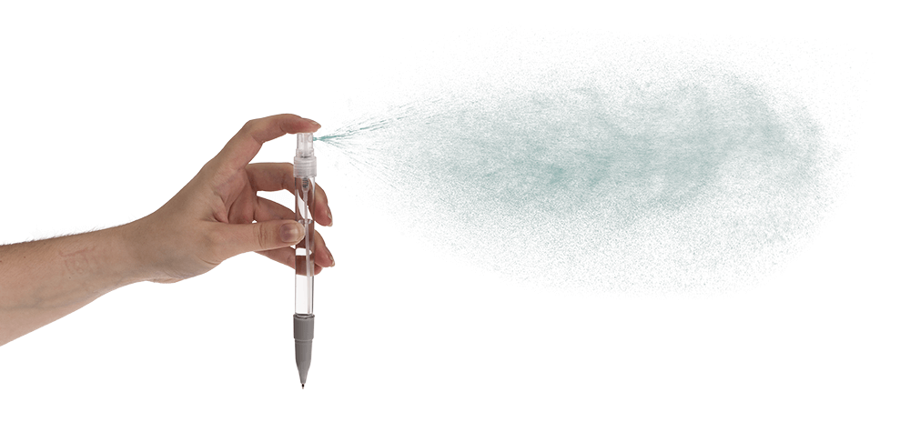Pen with spray bottle. ca. 7 ml, ca. 18 cm,