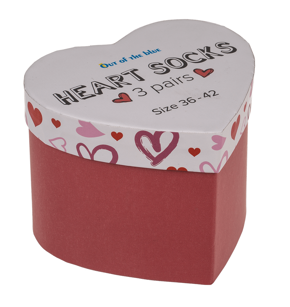 Set of 3 women socks, Hearts, Size 36 - 42,