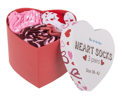 Set of 3 women socks, Hearts, Size 36 - 42,