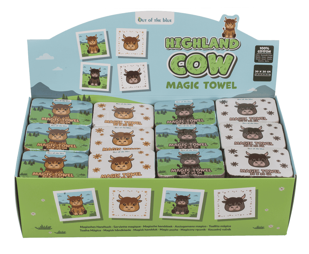 Toalla mágica de algodón, Highland Cow