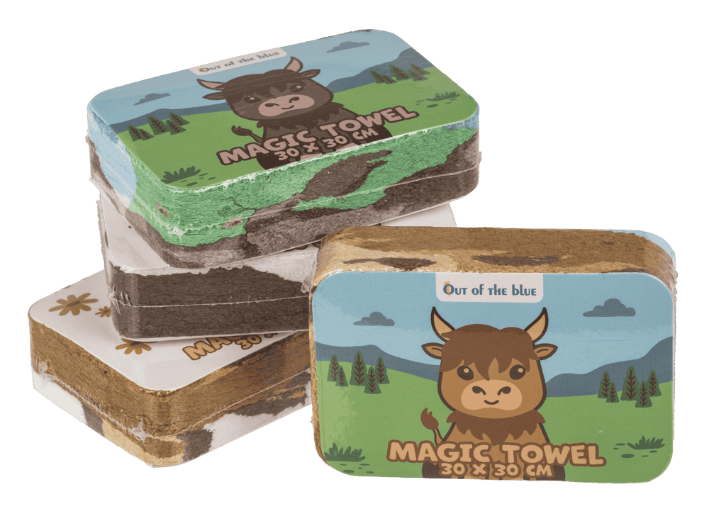 Toalla mágica de algodón, Highland Cow