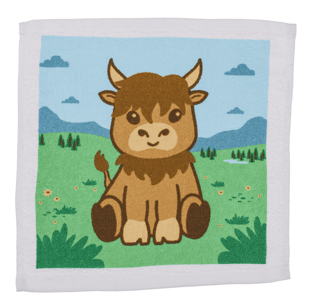 Toalla mágica de algodón, Highland Cow