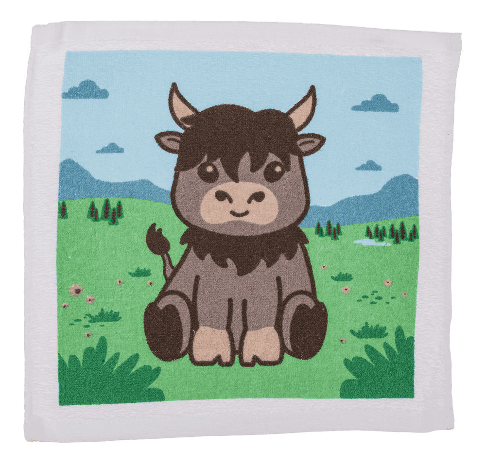 Toalla mágica de algodón, Highland Cow