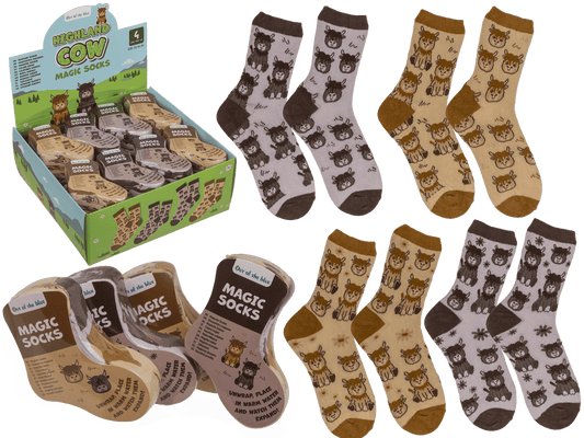 Magic kids socks, Highland Cow, 1 pair,