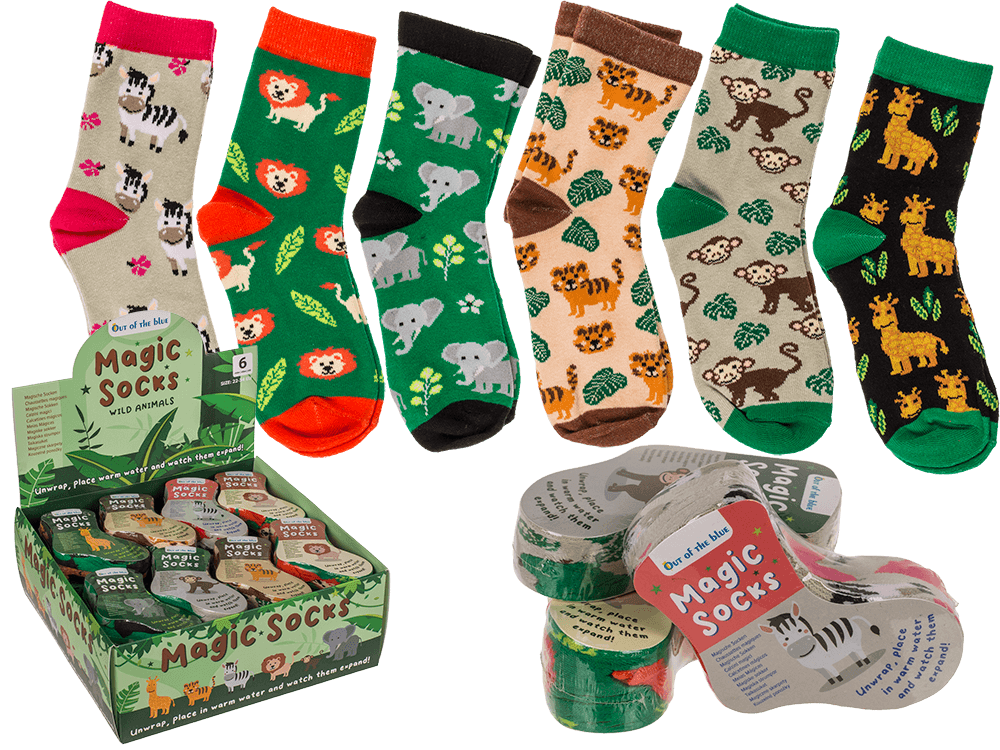 Magic kids socks, wild animals, 1 pair,