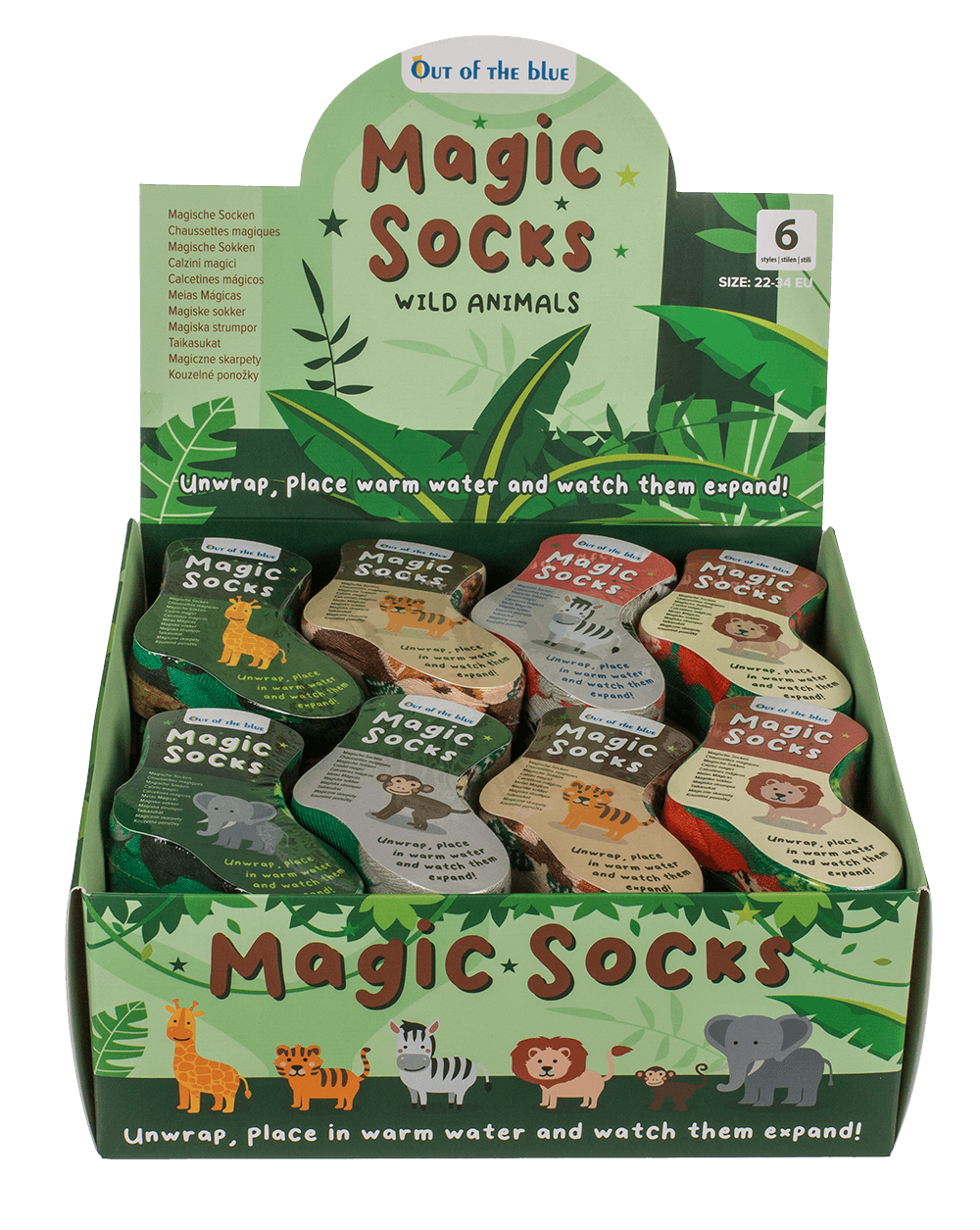 Magic kids socks, wild animals, 1 pair,