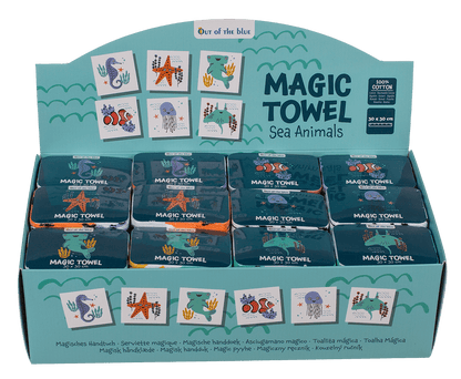 Magic cotton towel, sea animals,