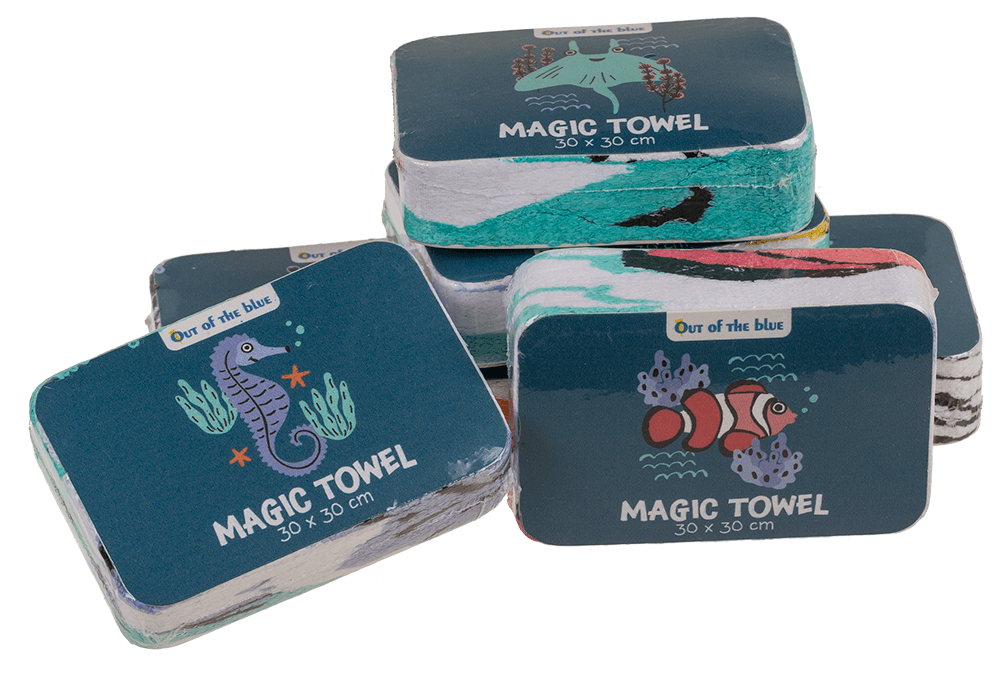 Magic cotton towel, sea animals,