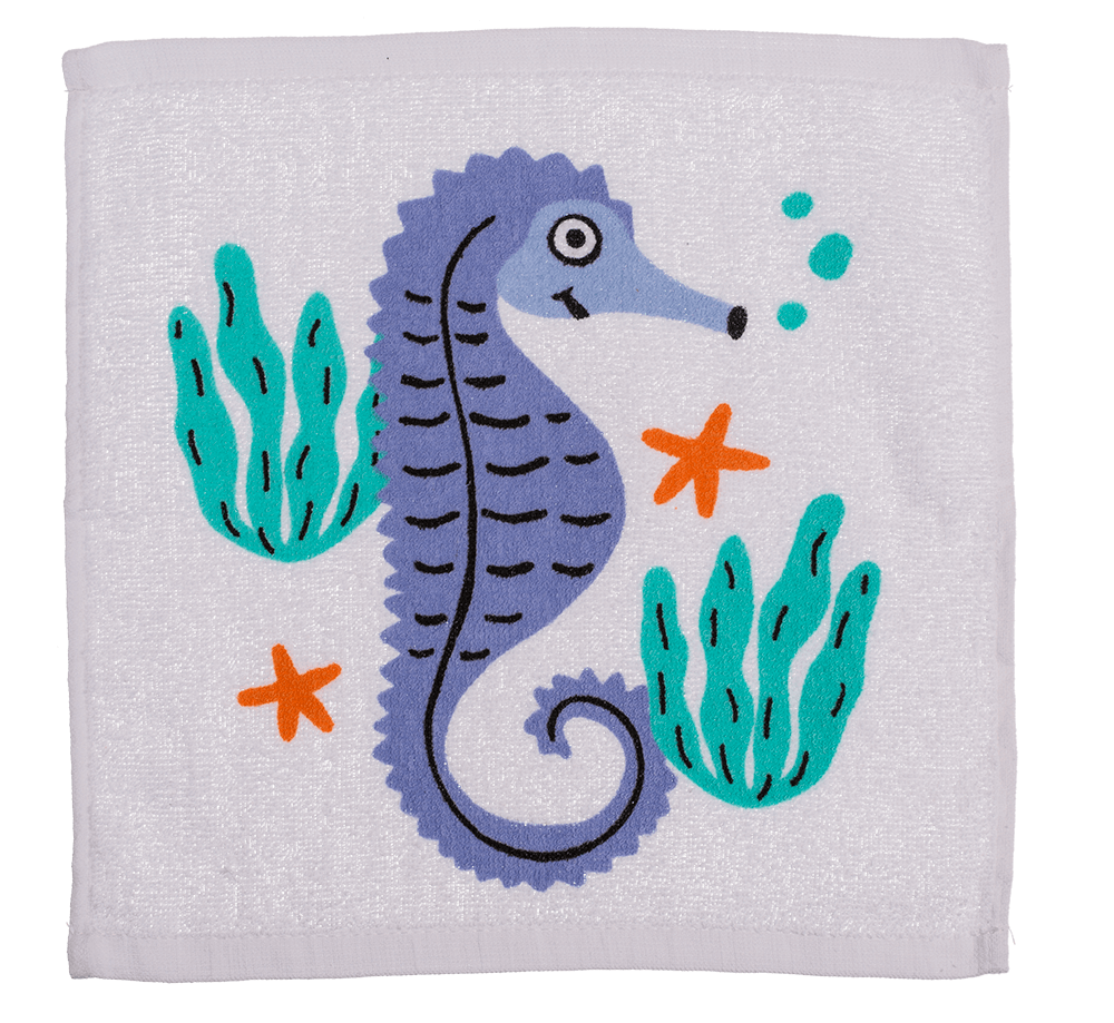 Magic cotton towel, sea animals,