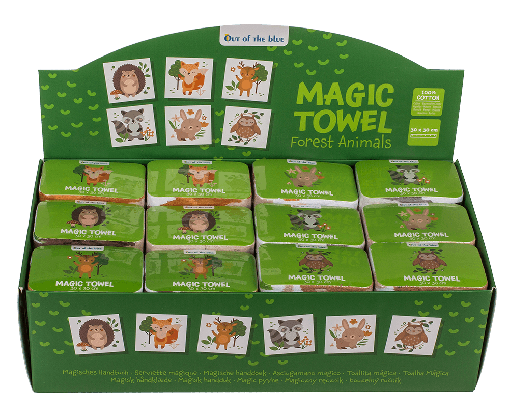 Magic cotton towel, forrest animals,