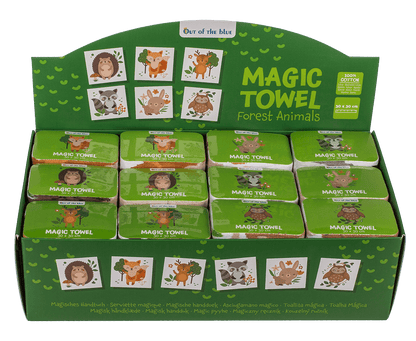 Magic cotton towel, forrest animals,
