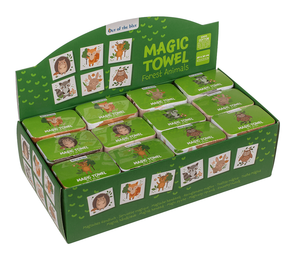 Magic cotton towel, forrest animals,