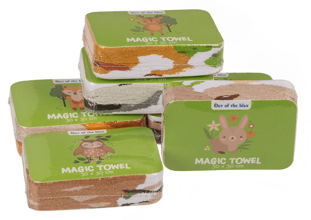 Magic cotton towel, forrest animals,